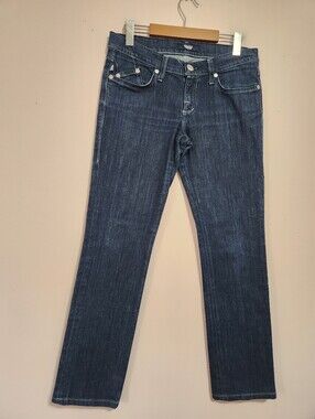 Vintage Y2K Rock & Republic Signature Thick Stitch Low Rise Dark Wash Jeans 27
